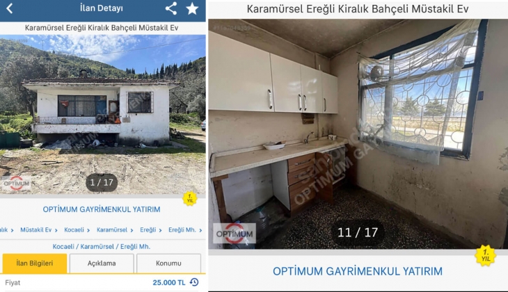 Kocaeli Karamürsel deki 25 bin TL ye kiralık ev şaşırttı: Mağramsı bir ev!