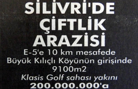 1992 yılında Silivri'de 200.000.000 liraya 9.100 metrekare çiftlik arazisi!