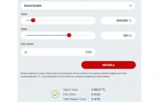 0.74 ve 0.64 faizli konut kredisi hesaplama nasıl yapılır?