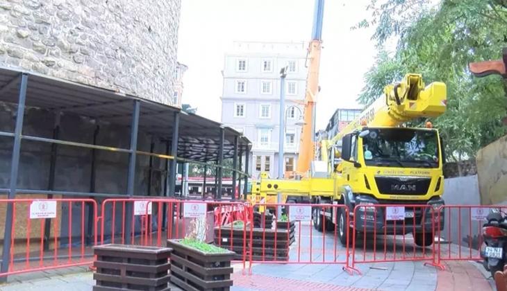Galata Kulesi nde restorasyon başladı! Deprem riski kontrolü de yapılıyor! Restorasyon ne zaman tamamlanacak?