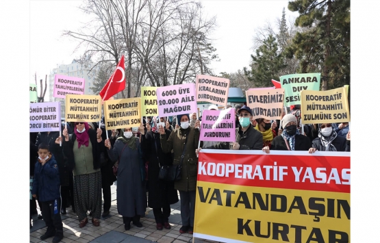 Kayseri'de konut kooperatifi mağduru olduklarını öne süren 500 kişi eylem yaptı!