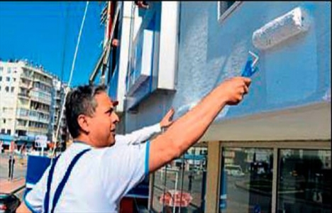 Antalya Muratpaşa'da bina cepheleri boyanıyor!