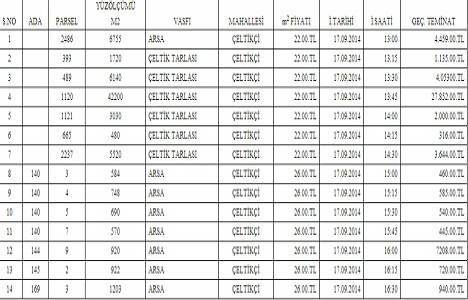 Kızılcahamam Belediyesi Çeltikçi de 14 arsayı 17 Eylül de ihale edecek!