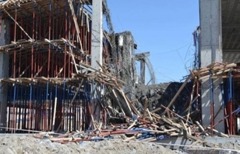 Konya'da okul inşaatında göçük!