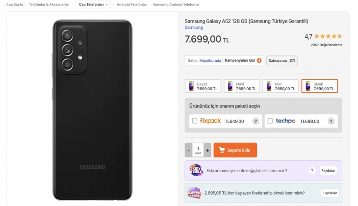 Samsung’dan kaçırılmayacak kampanya! Galaxy A52 modelinde büyük indirim! 27 Ağustos 2022 fiyat listesi…