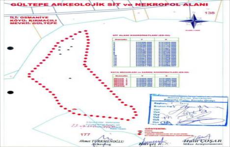Osmaniye Kırmacılı Mahallesi 1.derece arkeolojik sit alanı ilan edildi!