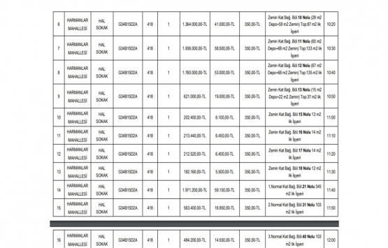 Amasya Merzifon da 17.3 milyon TL ye satılık 16 gayrimenkul!