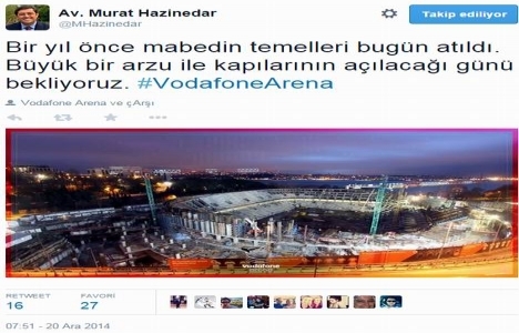Vodafone Arena inşaatı 1 yaşında!