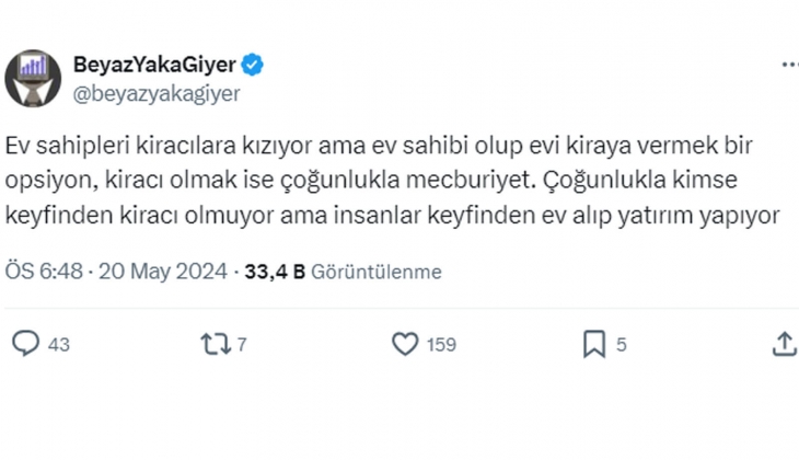  Kimse keyfinden kiracı olmuyor, ama keyiften ev alıp yatırım yapılıyor dendi: Ev sahiplerinden tepki gecikmedi!