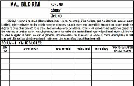 Memur mal bildirim formu!