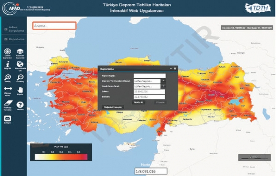 Türkiye’nin yenilenen deprem haritası elektronik ortamda!