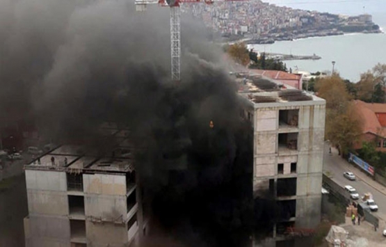 Zonguldak Devlet Hastanesi'nin inşaatında yangın çıktı!