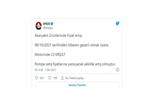 Benzin ve motorine zam geldi!