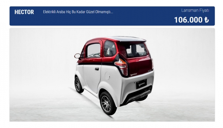 Yuki elektrikli treeporter Hector un lansamana özel fiyatı açıklandı! İşte 10 Mayıs 2022 fiyat listesi