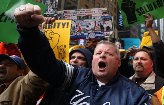 New York ta inşaat çalışanları protestosu!