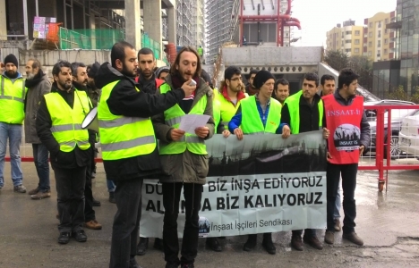 İnşaat işçileri DİA Holding önünde eylem yaptı!