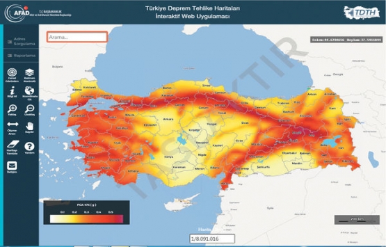 Türkiye’nin yenilenen deprem haritası elektronik ortamda!