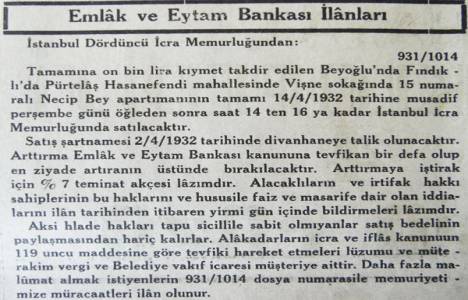 1932 yılında Fındıklı'da bir apartman on bin liraymış!