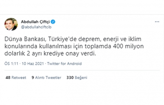 Dünya Bankası, Türkiye’ye 265 milyon dolarlık deprem ve enerji finansmanı sağladı!