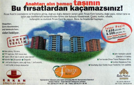 1999 yılında Firuze Kent Sitesi satışa sunulmuş!