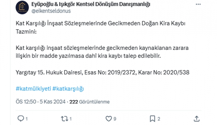 Kat karşılığı inşaat sözleşmelerinde gecikme olursa kira kaybı karşılanır mı?