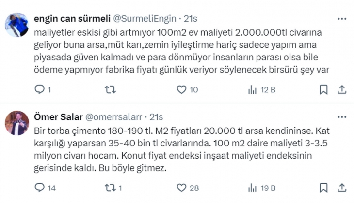 İnşaat maliyetleri sektörü çileden çıkardı: Satış yapamıyoruz, bu böyle gitmez!