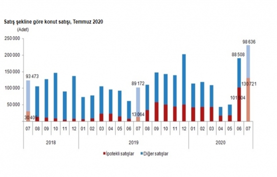 2020 Temmuz da 229 bin 357 konut satıldı!