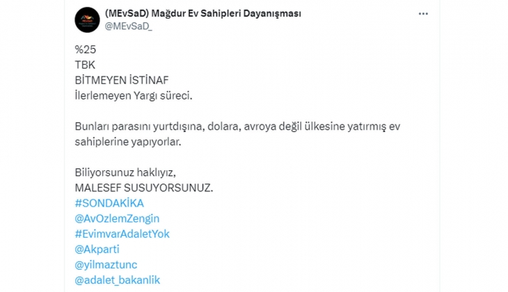 Şu an adliyeler sadece kira davalarına baksa yine yıllarca bitiremez!