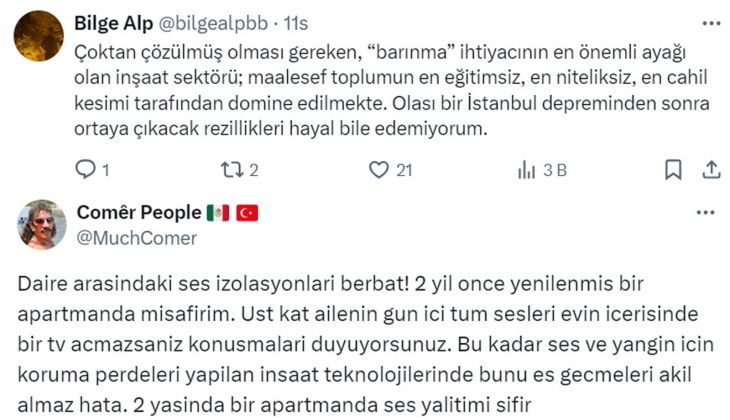 Tebernüş Kireçci sordu: Türkiye de konut kalitesi iyiye mi gidiyor, kötüye mi?