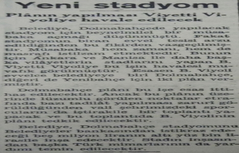 1939 yılında İnönü Stadyumu nun planını Vietti Violi hazırlayacakmış!