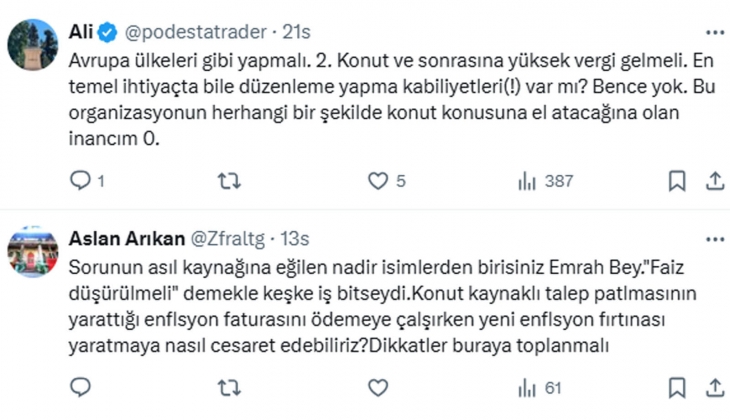 İhtiyaç fazlası konut alım satımını ve arsa spekülasyonunu engellemek için acil adımlar atılmalı!
