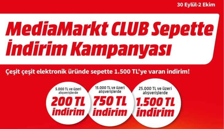 MediaMarkt'tan CLUB üyelerine 1.500 TL’ye varan indirim fırsatı!