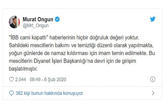 İBB: Sahildeki mescitler Diyanet e devredilecek!