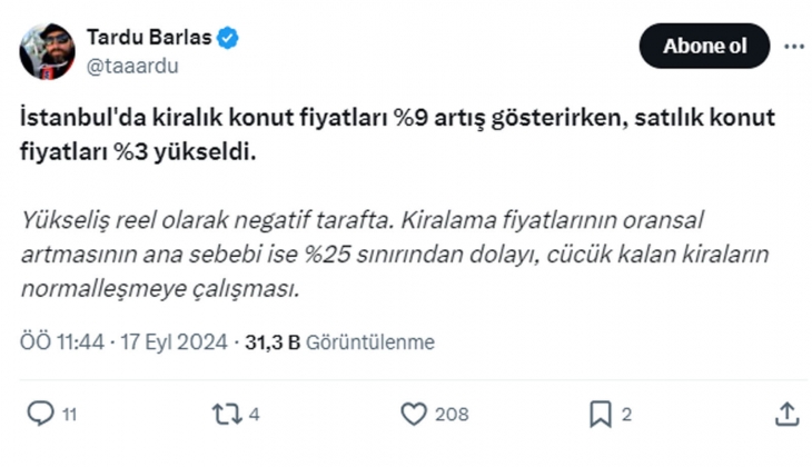 İstanbul da kira bedelleri neden satılık fiyatlara göre daha çok arttı?