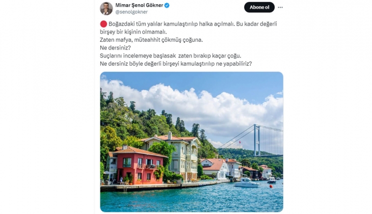İstanbul Boğazı ndaki tüm yalılar kamulaştırılmalı ve halka açılmalı!