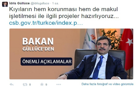 Bakan Güllüce: Kıyıların makul işletilmesi ile ilgili projeler hazırlıyoruz!