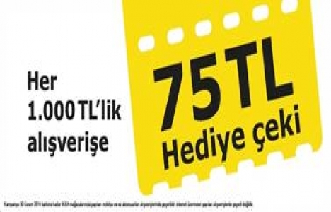 IKEA, bin TL ve üzeri alışverişlerde, 75 TL hediye çeki sunuyor!