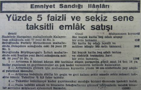 1939 yılında Şişli Babil Sokak'ta beş odalı ev 1.200 liraya satılıkmış!