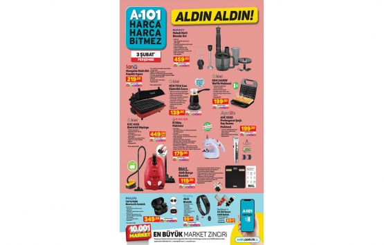 A101 aldın aldın online 3 Şubat kataloğu! Muhteşem fırsatlar sizi bekliyor!