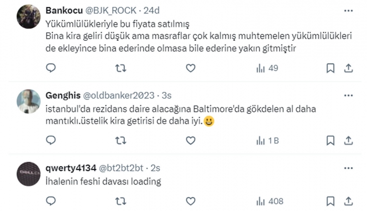 İstanbul daki 1 ev fiyatına, Baltimore da 135 bin metrekarelik gökdelen alınıyor! 