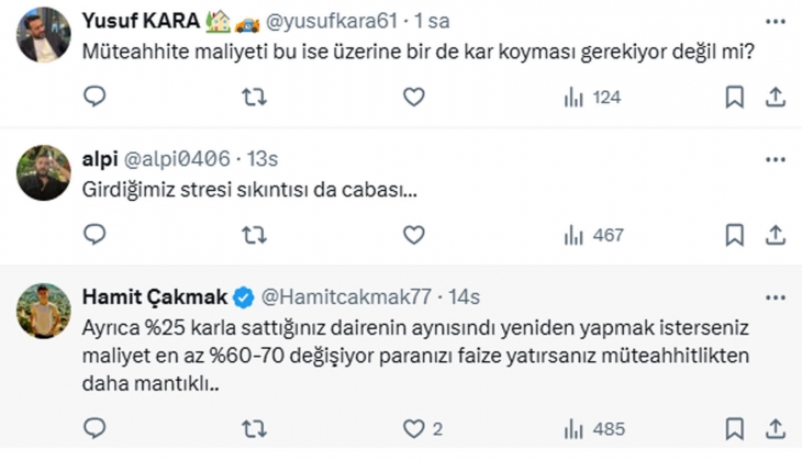 İnşaat Mühendisi konutta arsa payına dikkat çekti: Yüzde 25 arsa payıyla 4.5 milyon TL lik evin fiyatı 3 milyon olurdu!