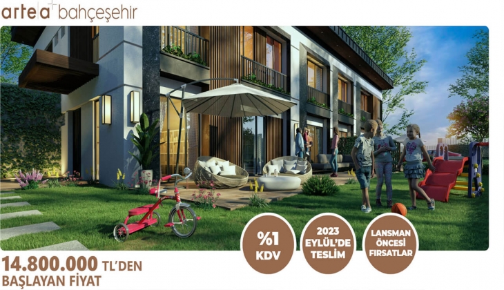 Artea Bahçeşehir'de 5+1 konut fiyatları 14 milyon 800 bin TL'den başlıyor!