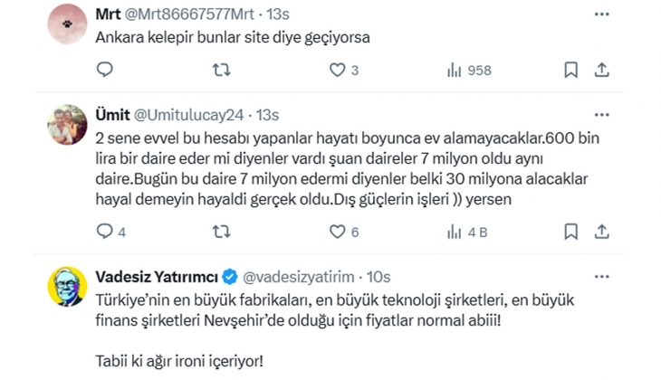 O ilde 4+1 evler 4 milyon TL seviyesinde, ama sitede oturmak isterseniz 3 milyon TL daha ödemeniz gerek!