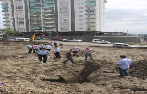 Samsun İlkadım'da inşaat temelinde tarihi mezar bulundu!