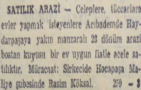 1949 yılında Küçükyalı da 7.662 metrekare arsa 21.000 liraya satılacakmış!