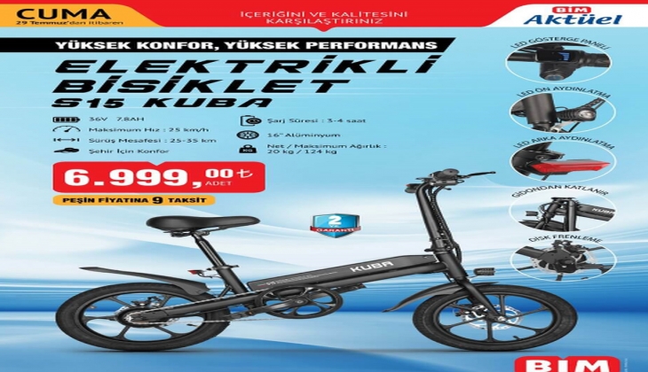 BİM’den kaçırılmayacak fırsat! BİM’e elektrikli bisiklet geliyor! İşte 29 Temmuz 2022 BİM fiyat listesi