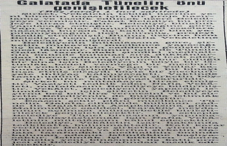 1938 yılında Galata da Tünel in önü genişletilecek!