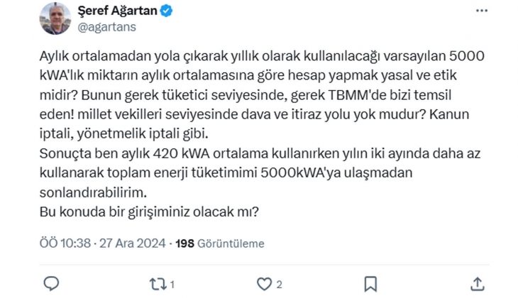 Elektriğe yüzde 140 zam! Deniz Yavuzyılmaz: 495 TL’lik fatura 1.190 TL olacak!