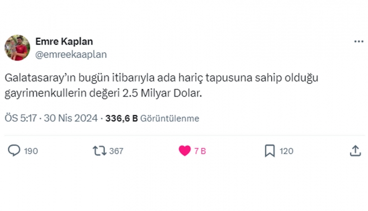 Galatasaray ın ada hariç gayrimenkullerinin değeri 2.5 milyar dolar!