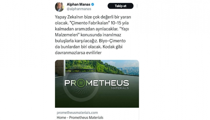 Yapay zeka sayesinde "Çimento Fabrikaları" 10-15 yıla kalmadan aramızdan ayrılacak...